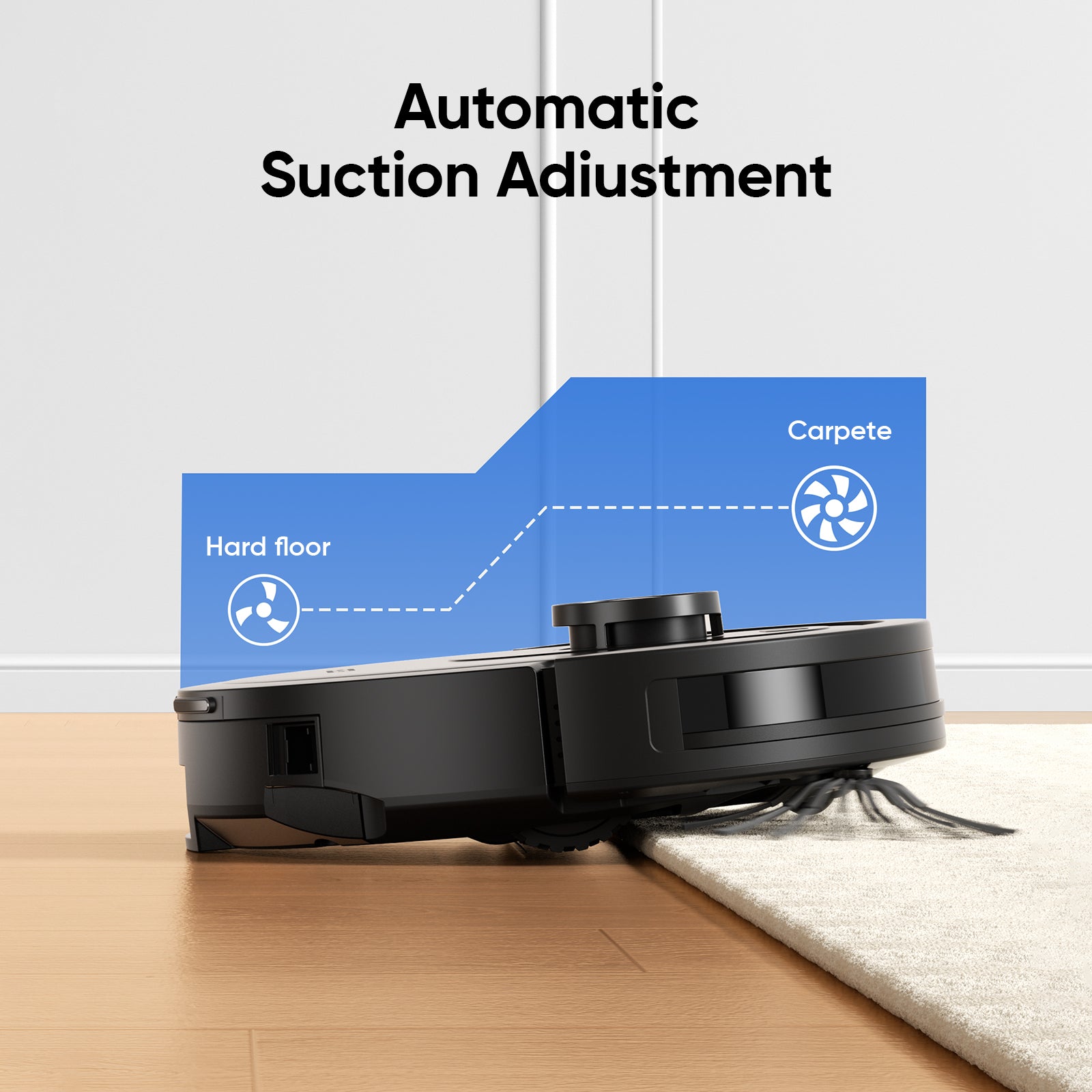 EZS E10 Robot Vacuum Cleaner®, 5,500 Pa Ultra Strong Suction, iPath Laser Navigation, for Deep Floor Cleaning, Ideal for Hair and Hard Floors